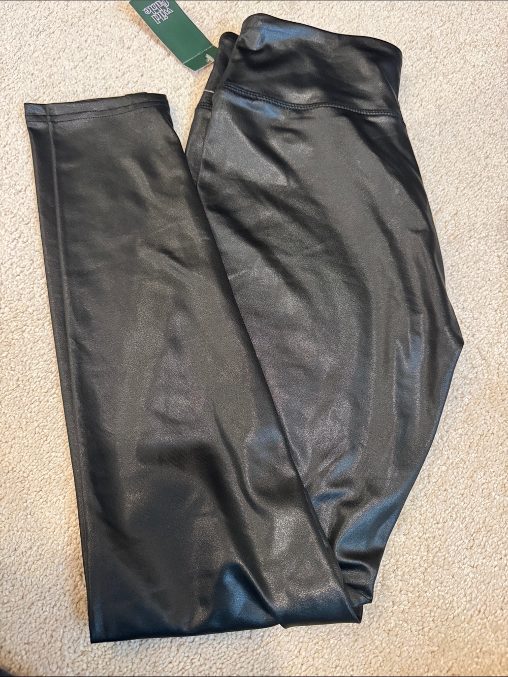 wild fable Black Shiny Faux Leather Leggings. New with tags. Size Small.